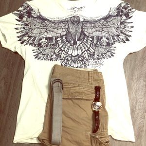 Tshirt and Khaki/Cargo Shorts